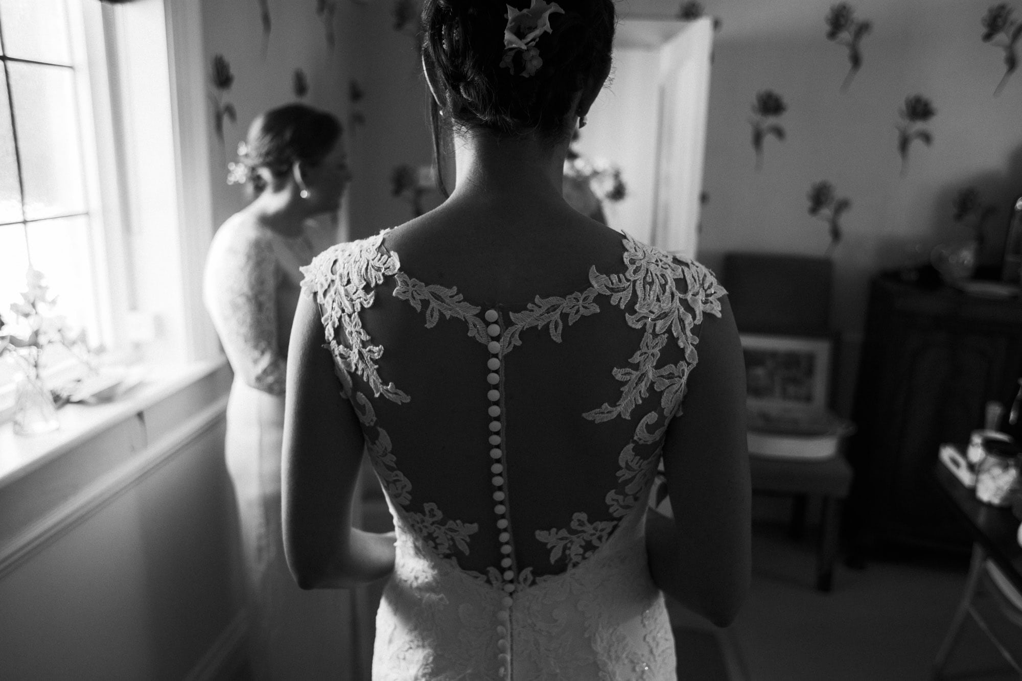 back of brides dress