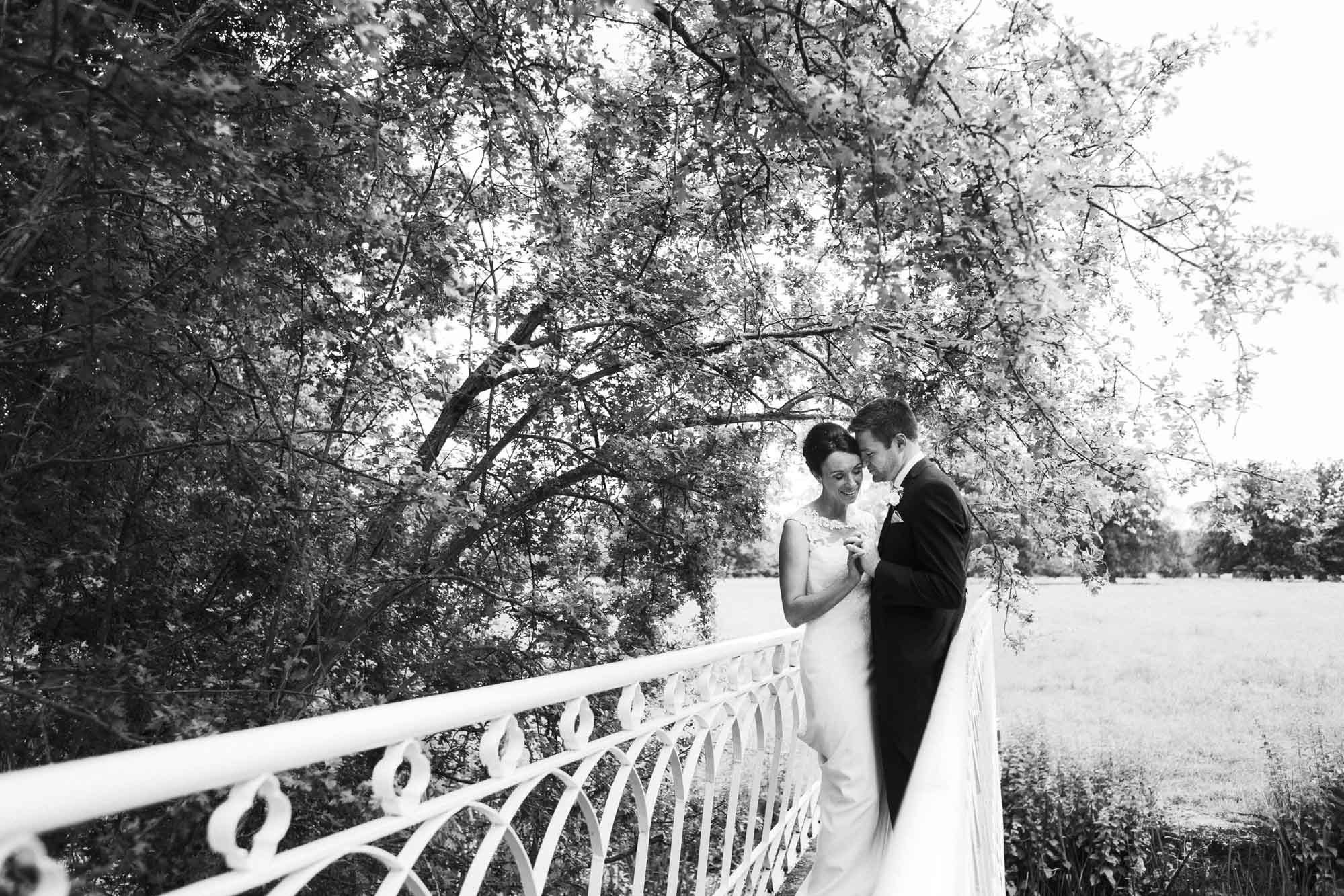 the bridge over the river thams at nether winchendon house wedding