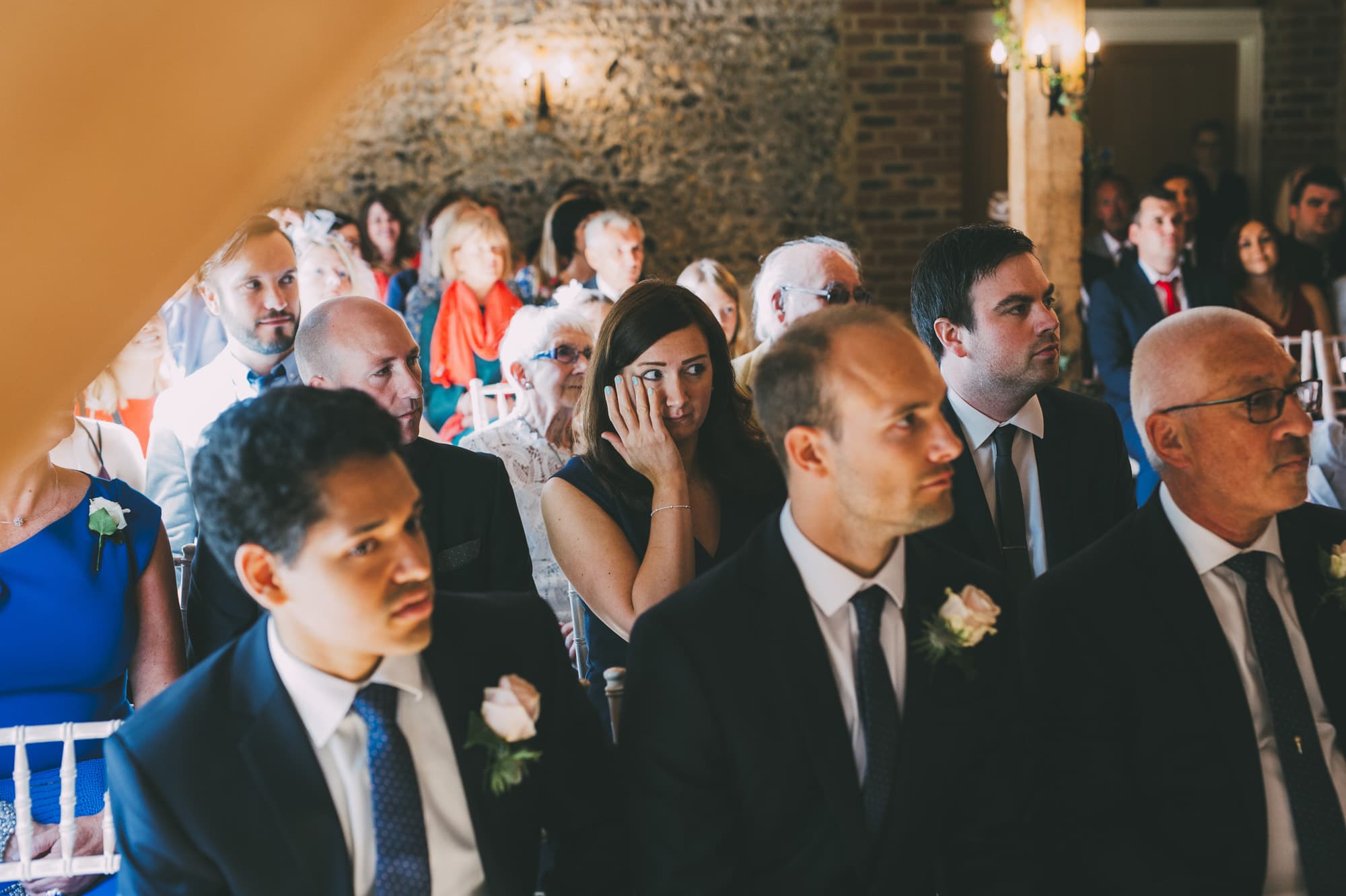 wedding guest sheds tear