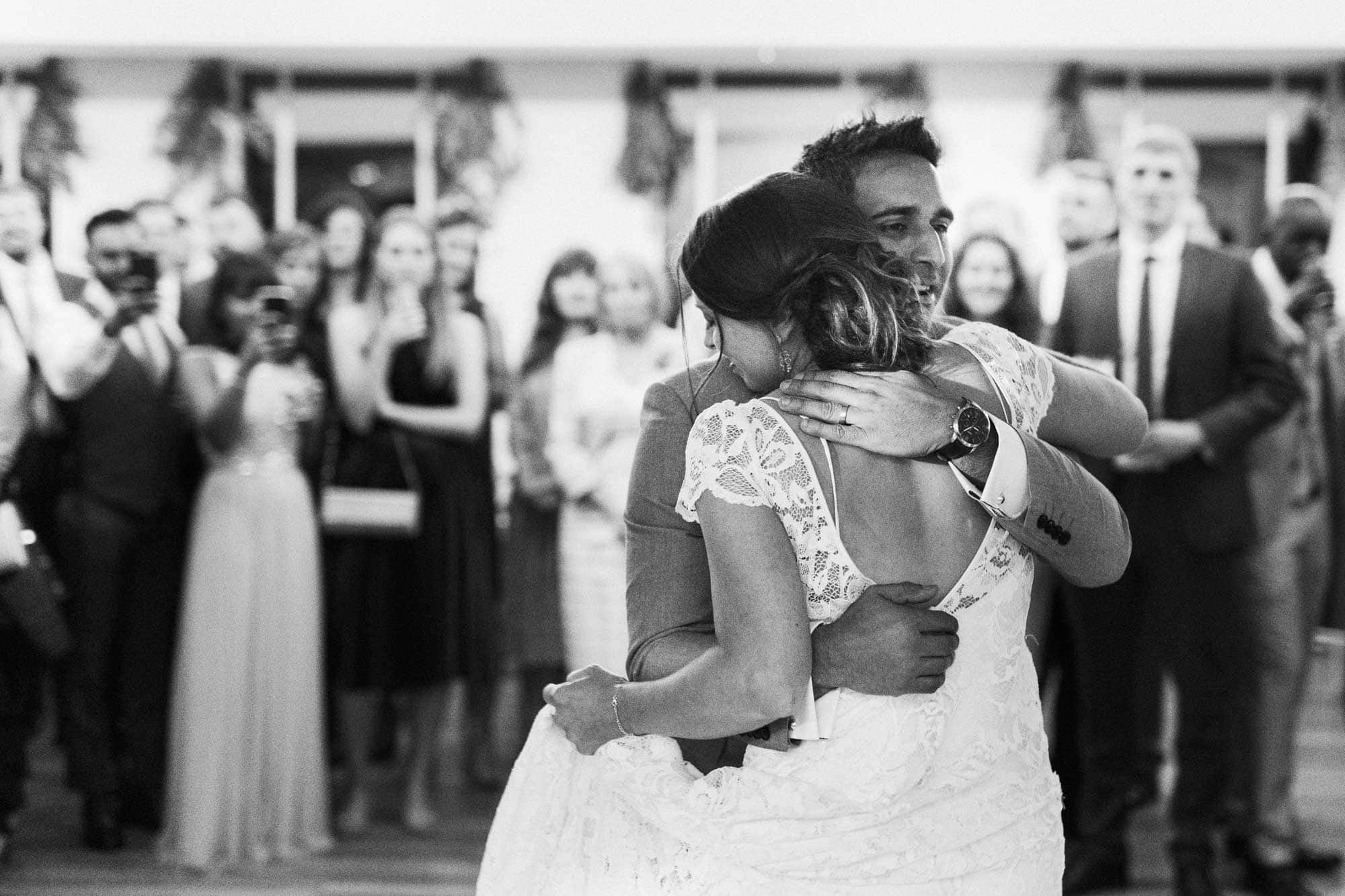 black and white first dance photograph